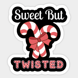 Sweet But Twisted Candy Cane Sticker
